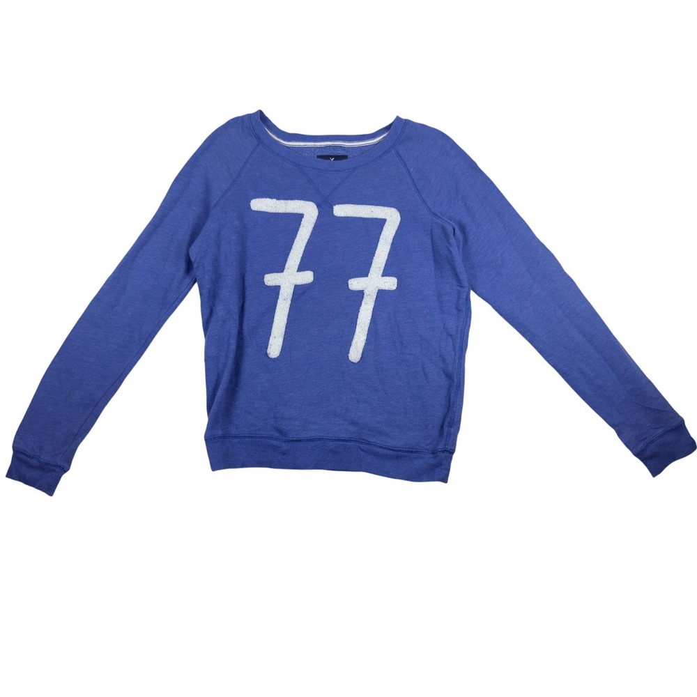 American Eagle Graphic Sweatshirt Womens S Blue